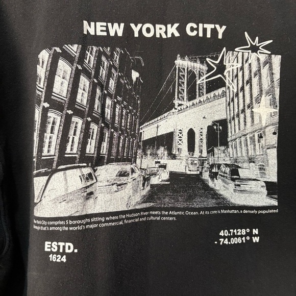 Black Graphic Hoodie NY New York City - Picture 2 of 8